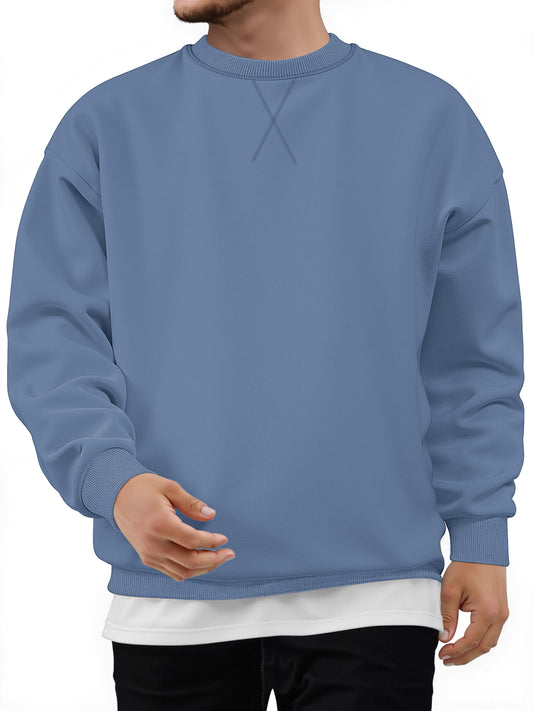 GENTS BLISS Crew Neck Men Sweatshirts Fleece Long Sleeve Shirts for Men Casual Pullover Sweatshirts for Men