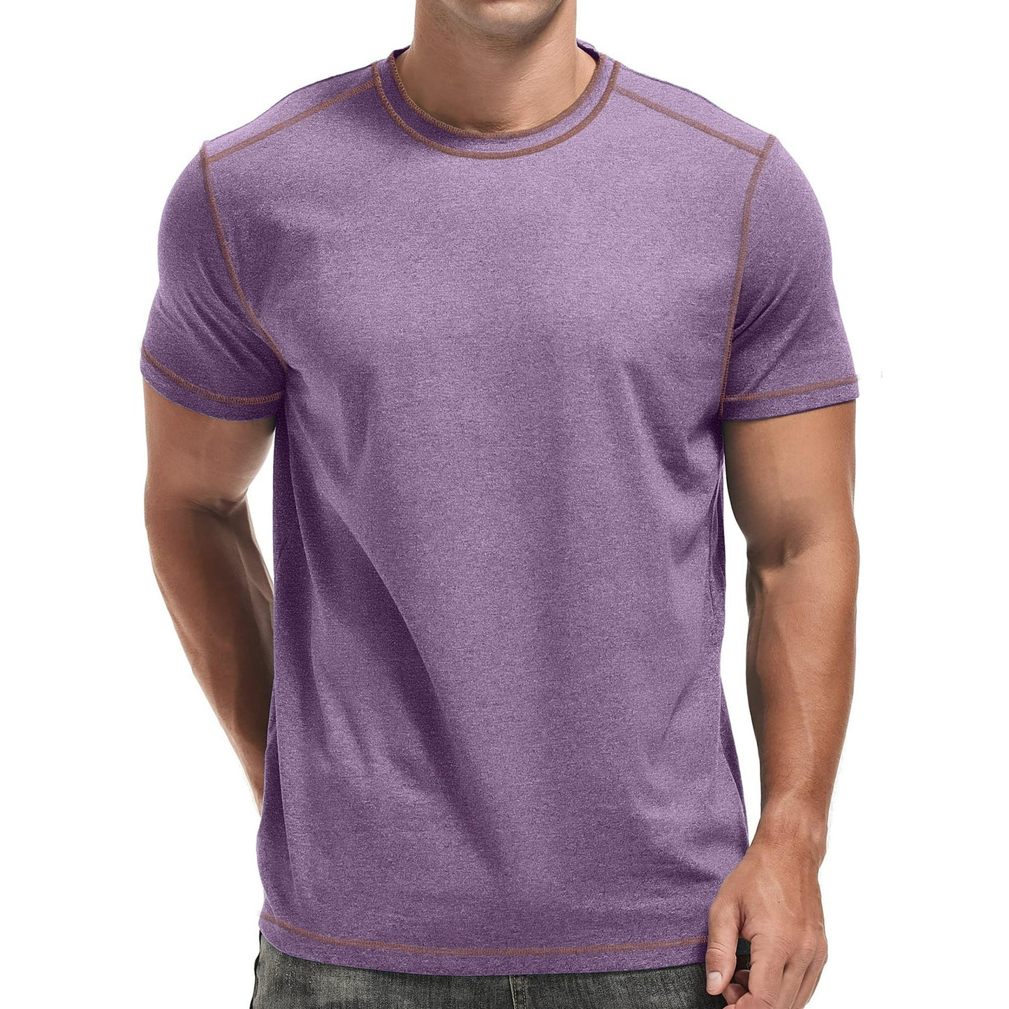GENTS BLISS Crew Neck Men T-shirts Short Sleeve Shirts for Men Contrast Lines Casual Men Shirts
