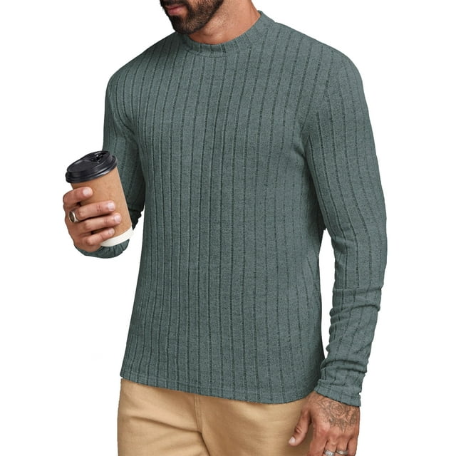 GENTS BLISS Long Sleeve Mens Shirts Casual Pullover Shirts for Men Lightweight Invisible Stripes Men Tshirts