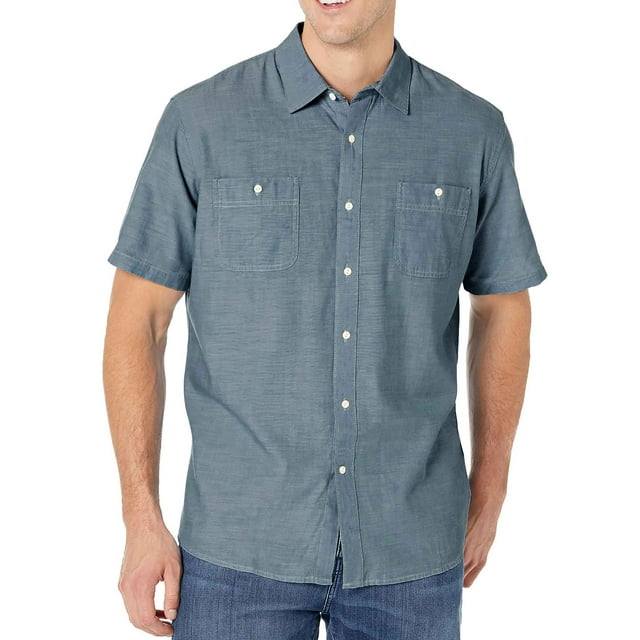 GENTS BLISS Denim Mens Shirts Button Down Shirts for Men Solid Short Sleeve T-shirts