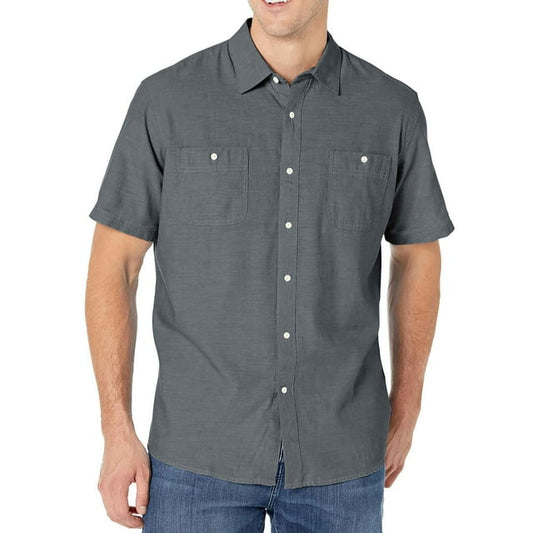 GENTS BLISS Denim Mens Shirts Button Down Shirts for Men Solid Short Sleeve T-shirts