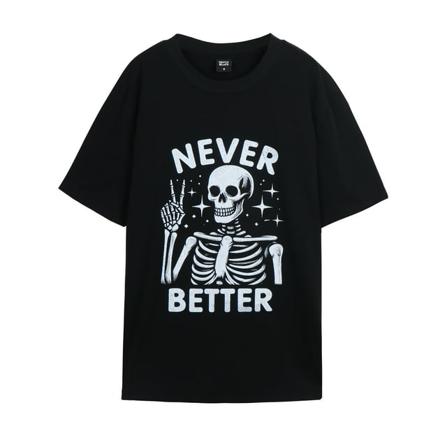 GENTS BLISS Heavyweight Graphic T-shirts Great Pumpkin Halloween Tee Ghosts Skull Funny Shirts Size XS-3XL