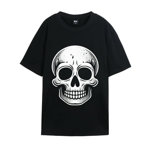 GENTS BLISS Heavyweight Graphic T-shirts Great Pumpkin Halloween Tee Ghosts Skull Funny Shirts Size XS-3XL