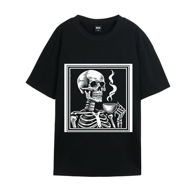 GENTS BLISS Heavyweight Graphic T-shirts Great Pumpkin Halloween Tee Ghosts Skull Funny Shirts Size XS-3XL