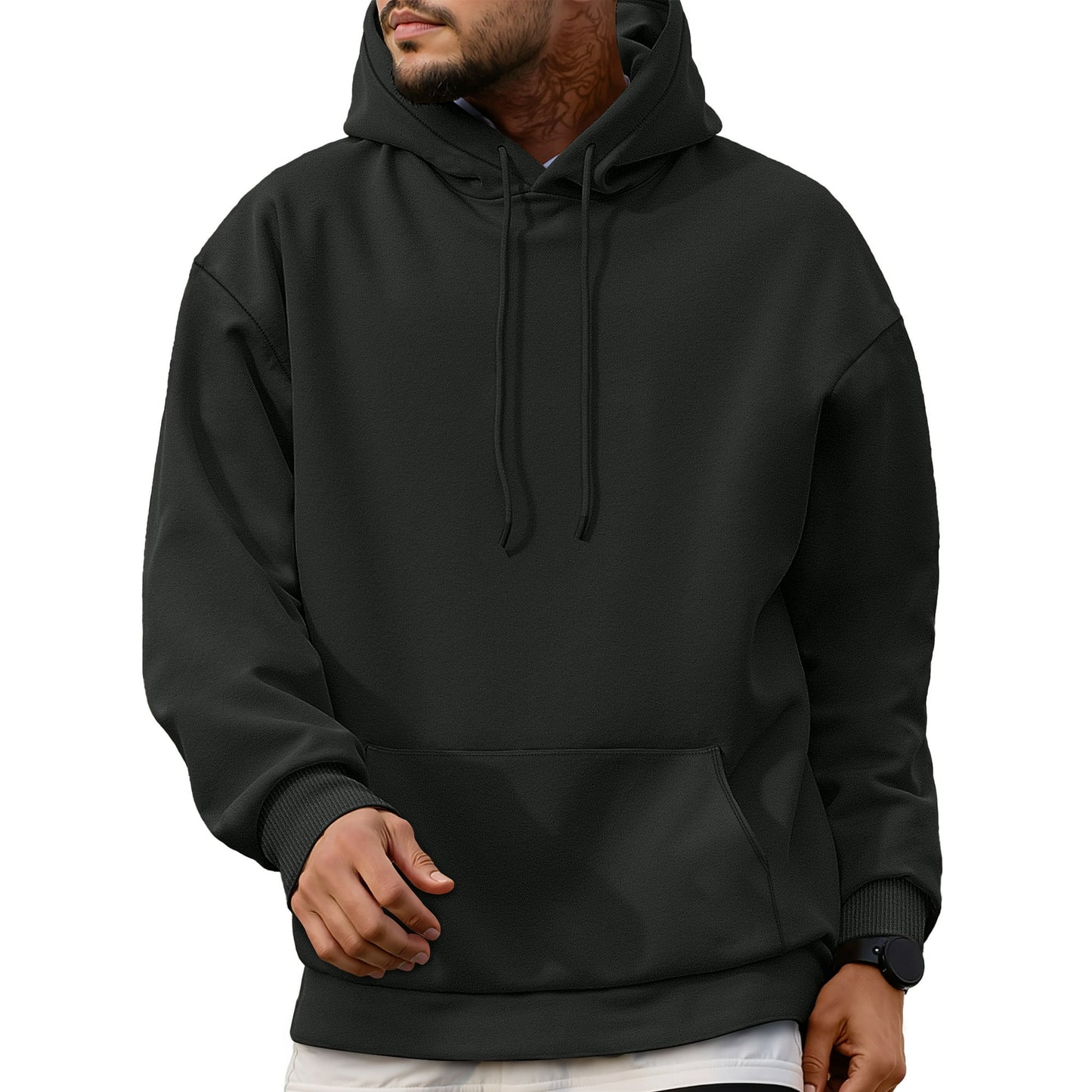 GENTS BLISS Heavyweight Men Hoodies Sweatshirts Long Sleeve Sweatshirts for Men Drawstring Collar Men Shirts with Kangaroo Pocket