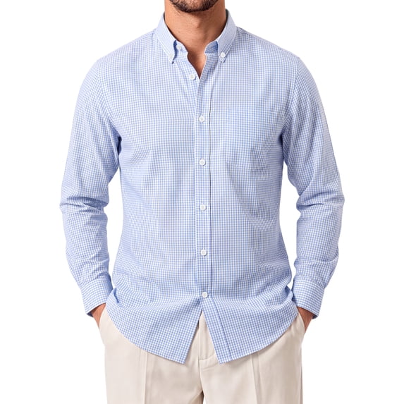 GENTS BLISS Long Sleeve Men Dress Shirts Plaid Button Down Shirts for Men Casual Men Shirts
