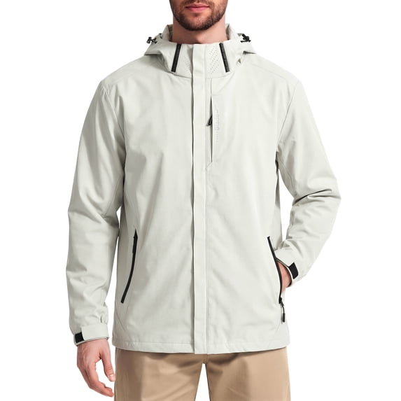 GENTS BLISS Mens Rain Jackets Lightweight Waterproof Breathable Jackets for Men with Hood Windproof Outdoor Men Raincoat for Hiking Cycling Travel