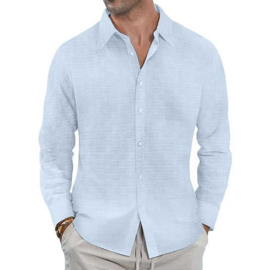 GENTS BLISS button Down Mens Shirts Short Sleeve Shirts for Men Solid TextureT-shirts