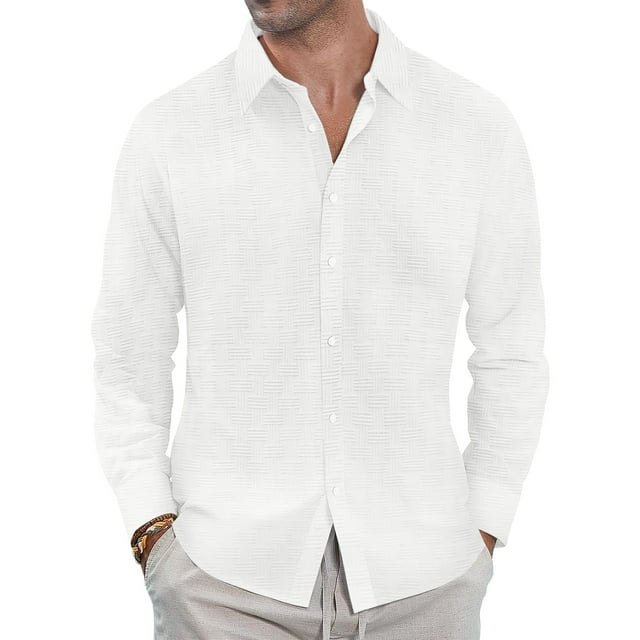GENTS BLISS button Down Mens Shirts Short Sleeve Shirts for Men Solid TextureT-shirts