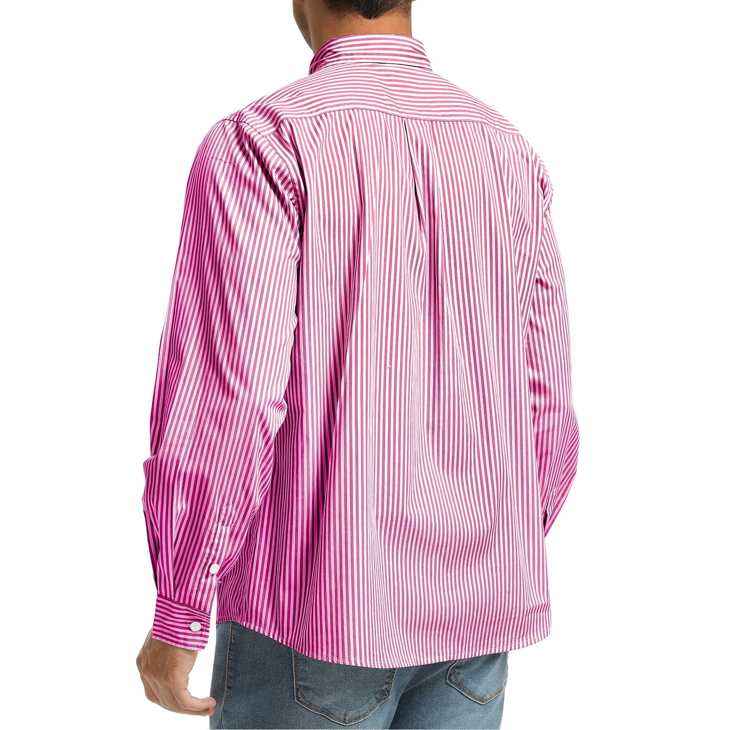 GENTS BLISS Men Dress Shirts Long Sleeve Stripe Shirts for Men Casual Business Button Down Men Shirts