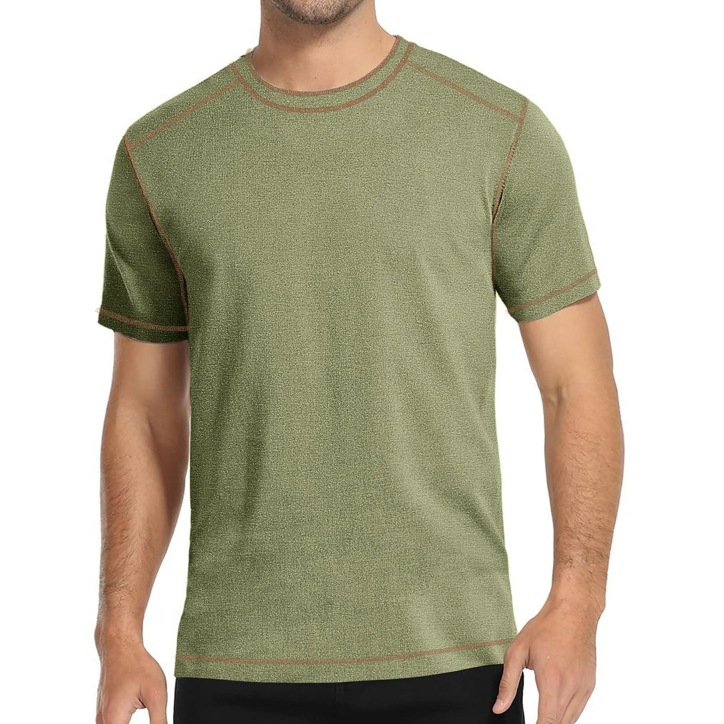 GENTS BLISS Crew Neck Men T-shirts Short Sleeve Shirts for Men Contrast Lines Casual Men Shirts