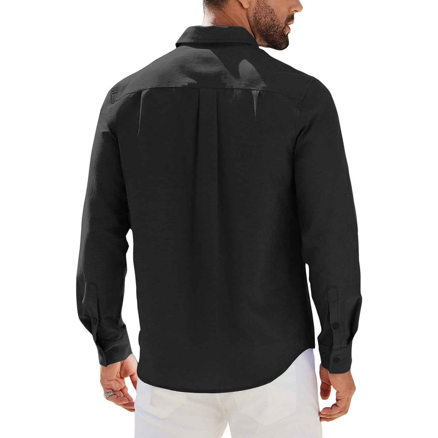 GENTS BLISS Long Sleeve Mens Dress Shirts Casual Solid Shirts for Men Regular Oxford Tops with Pocket