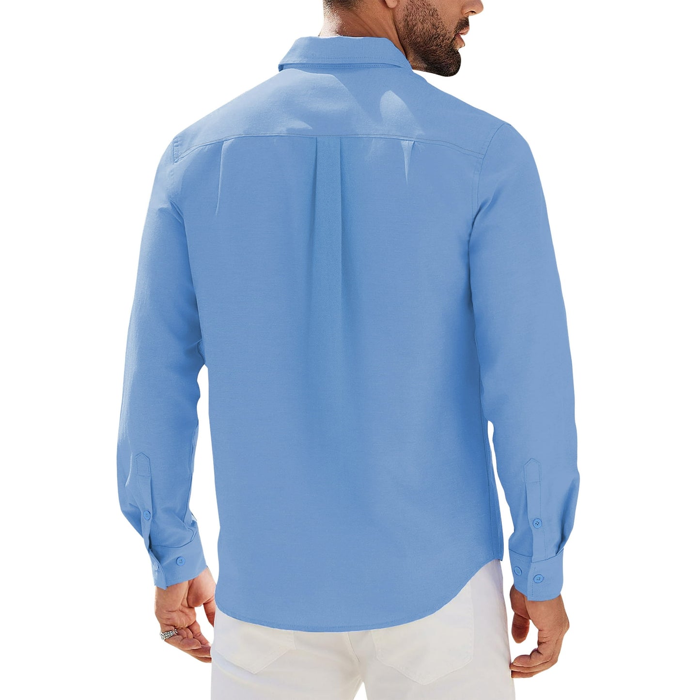 GENTS BLISS Long Sleeve Mens Dress Shirts Casual Solid Shirts for Men Regular Oxford Tops with Pocket