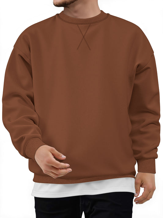 GENTS BLISS Crew Neck Men Sweatshirts Fleece Long Sleeve Shirts for Men Casual Pullover Sweatshirts for Men