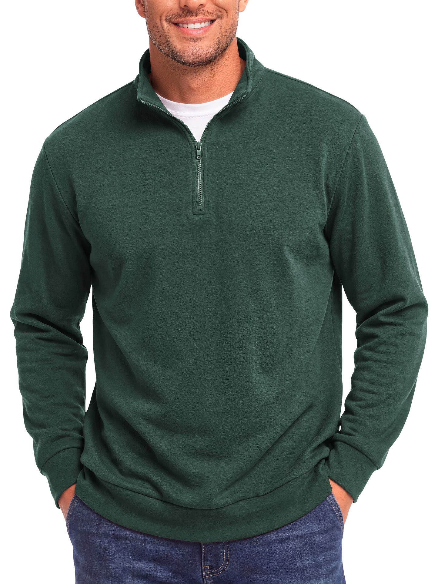 GENTS BLISS Men Sweatshirts Long Sleeve 1/4 Zipper Pullover Sweatshirts for Men Fleece Men Shirts