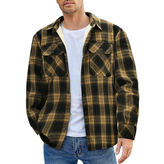 GENTS BLISS Flannel Shirts for Men Plaid Button Up Men Shirts Fleece Men Jacket Coat with Pocket