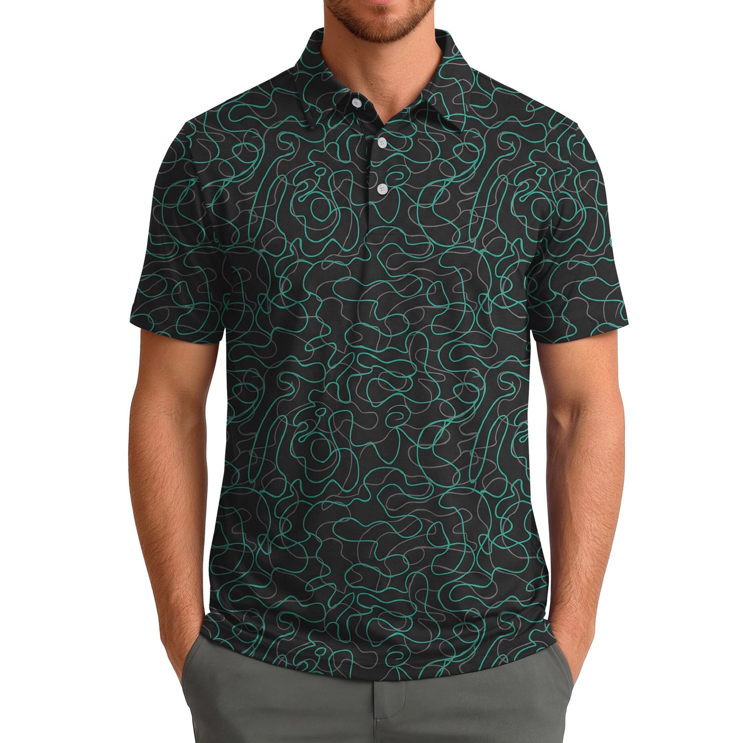 GENTS BLISS Golf Men Shirts Short Sleeve Shirts for Men Floral Print Men Polo Shirts