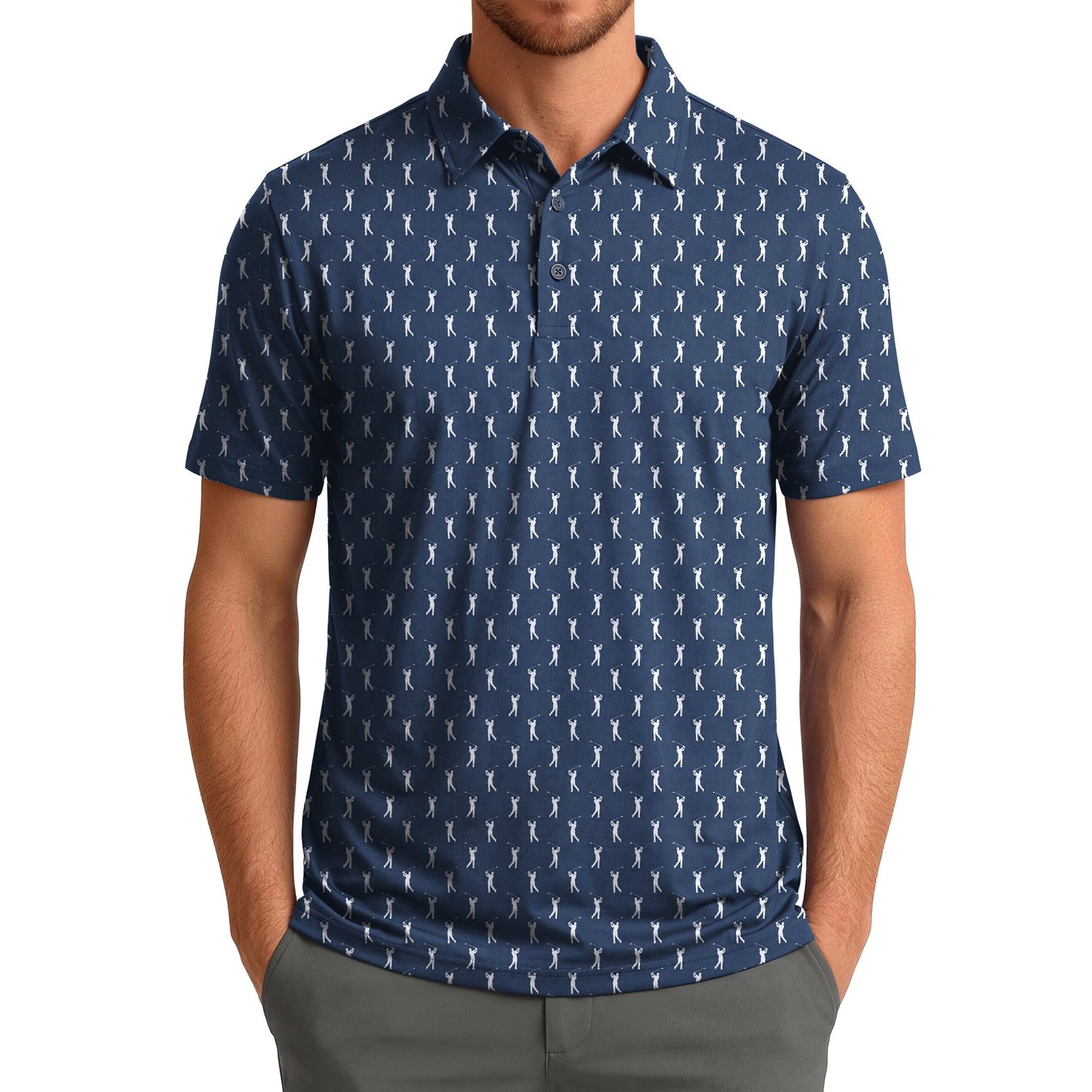 GENTS BLISS Golf Men Shirts Short Sleeve Shirts for Men Floral Print Men Polo Shirts