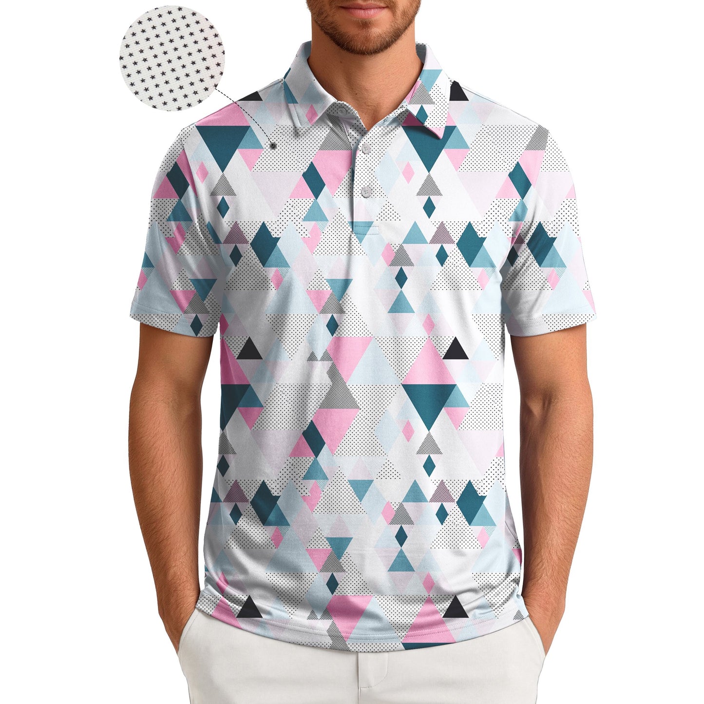 GENTS BLISS Golf Men Shirts Short Sleeve Shirts for Men Floral Print Men Polo Shirts