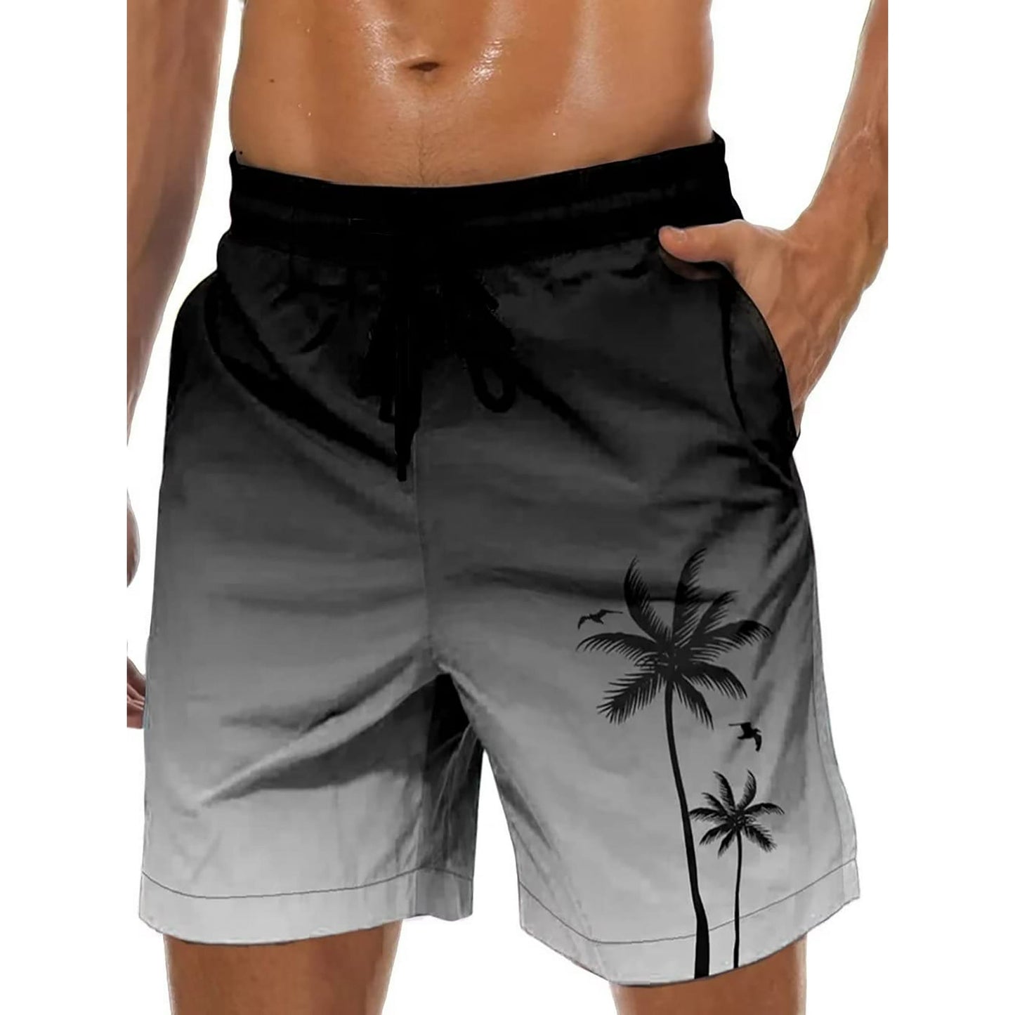 GENTS BLISS Hawaiian Men Shorts Bathing Mesh Lining Beach Shorts for Men with Pockets Swim Trunks