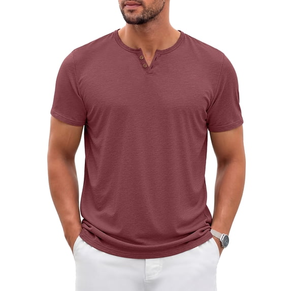 GENTS BLISS Henley Men Shirts Short Sleeve T shirts for Men V Neck Casual Men Shirts
