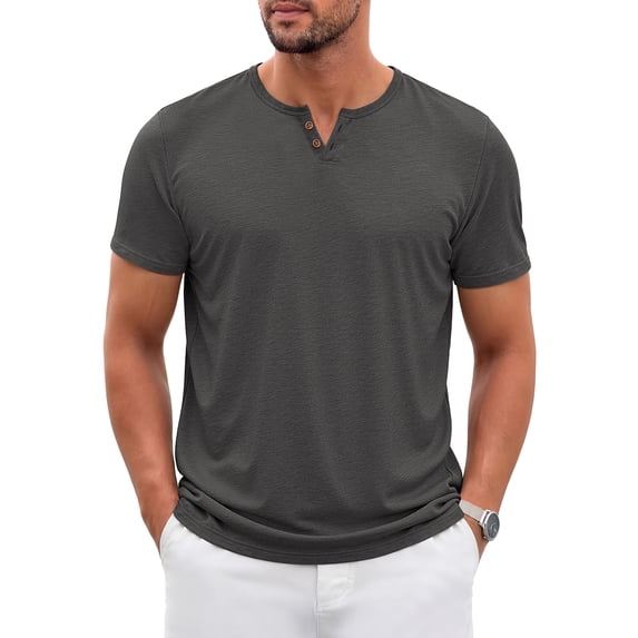 GENTS BLISS Henley Men Shirts Short Sleeve T shirts for Men V Neck Casual Men Shirts