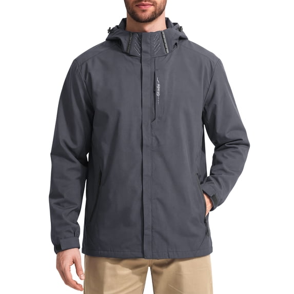 GENTS BLISS Mens Rain Jackets Lightweight Waterproof Breathable Jackets for Men with Hood Windproof Outdoor Men Raincoat for Hiking Cycling Travel