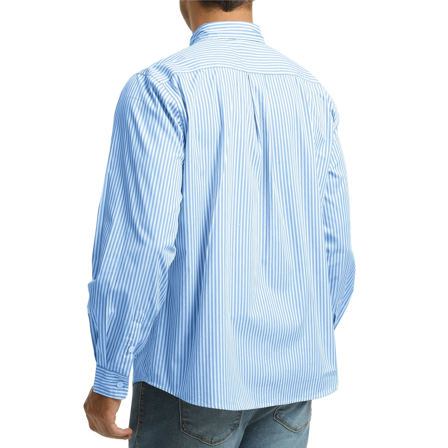 GENTS BLISS Men Dress Shirts Long Sleeve Stripe Shirts for Men Casual Business Button Down Men Shirts